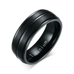 Men&Women Stainless Steel Titanium Black Band Ring